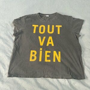 Clare V. Classic Tee w/ Tout Va Bien - XXL